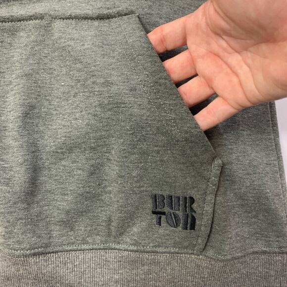 Burton Hoodie Womens S Small Grizzly Grey Colombo DryRide Thumbholes Sweatshirt - Picture 7 of 12